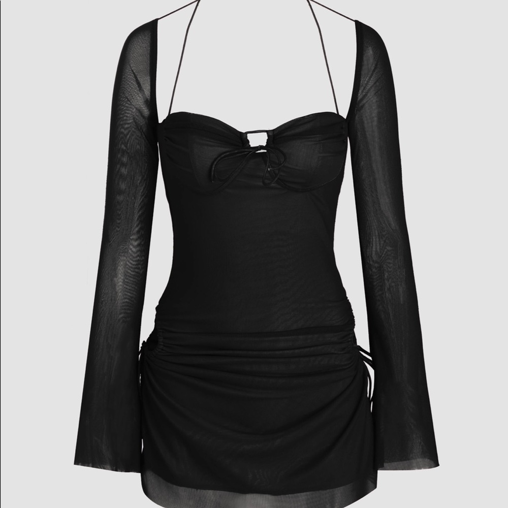 BLACK CUTOUT MINI DRESS